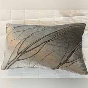 Aviva Stanoff Gray and Black Accent Pillow Nature-Inspired Design